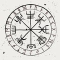 Vegvisir. Protective runic talisman for travelers. Compass for the wandering